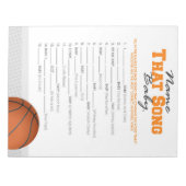 バスケットボールの名前その歌の赤ちゃんシャワーゲーム ノートパッド (正面)