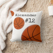 バスケットボールの名前と番号の白の背景 クッション (ブランケット)