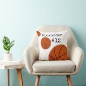 バスケットボールの名前と番号の白の背景 クッション (椅子)