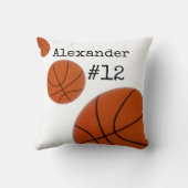 バスケットボールの名前と番号の白の背景 クッション (裏面)