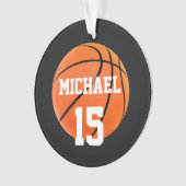 バスケットボールの名前 オーナメント (正面)