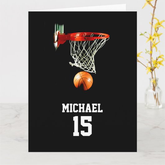 バスケットボールの名前 カード (黄色い花)