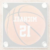 バスケットボールの名前 ガラスコースター (裏面)