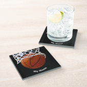 バスケットボールの名前 ガラスコースター (アングル)