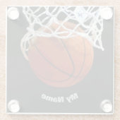 バスケットボールの名前 ガラスコースター (裏面)