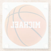 バスケットボールの名前 ガラスコースター (裏面)