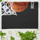 バスケットボールの名前 キッチンタオル (折り畳み)