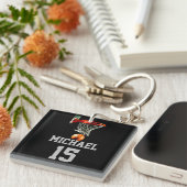 バスケットボールの名前 キーホルダー (正面右)