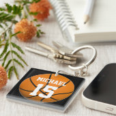 バスケットボールの名前 キーホルダー (正面右)