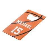 バスケットボールの名前 クレジットカード栓抜き (正面アングル)