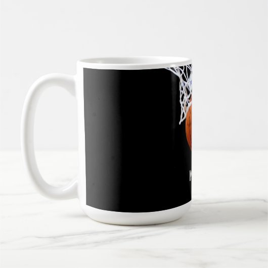 バスケットボールの名前 コーヒーマグカップ (左)