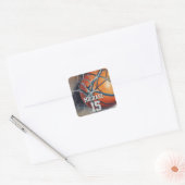 バスケットボールの名前 スクエアシール (封筒)