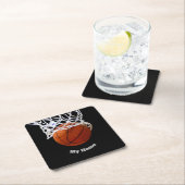 バスケットボールの名前 スクエアペーパーコースター (インサイチュ)