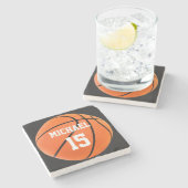 バスケットボールの名前 ストーンコースター (横)