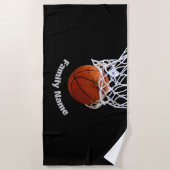 バスケットボールの名前 ビーチタオル (正面)