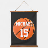 バスケットボールの名前 吊り下げ型タペストリー (正面)