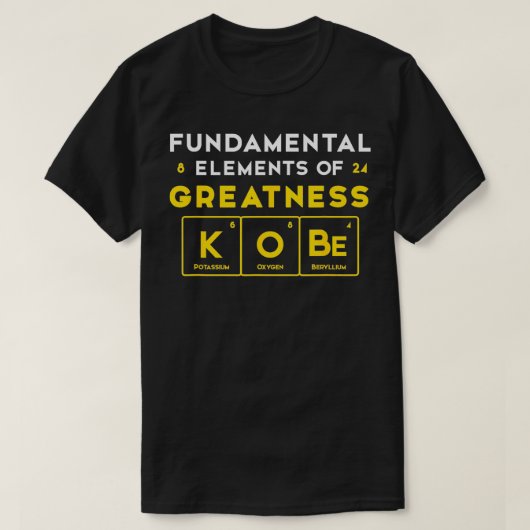 バスケットボールの周期表基本要素 Tシャツ (デザイン正面)