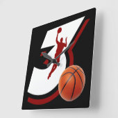 バスケットボールの壁時計 スクエア壁時計 (傾斜)