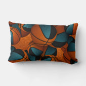 バスケットボールの多くのティール(緑がかった色)ブラックスポーツの装飾 ランバークッション (裏面)