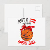 バスケットボールの女の子を愛しているだけの女の子 ポストカード (正面/裏面)