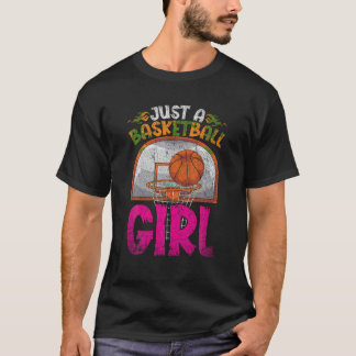 バスケットボールの女の子バスケットボール選手のスポーツバスにすぎない Tシャツ