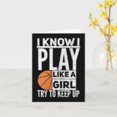 バスケットボールの女の子 – 私は女遊の子がTを試してみるように知っている カード (黄色い花)