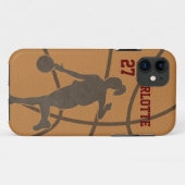 バスケットボールの女性のiPhoneのiPadのiPodの銀河系のRazrの場合 Case-Mate iPhoneケース (裏面(横))