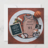 バスケットボールの妊娠をスラムダックで発表する 招待状 (正面)