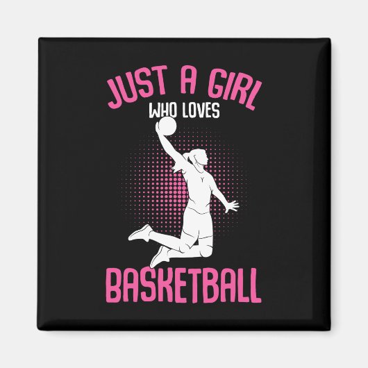 バスケットボールの子ども達を愛する少女たち マグネット (正面)