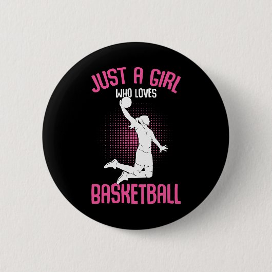 バスケットボールの子ども達を愛する少女たち 缶バッジ (正面)