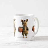 バスケットボールの子豚 コーヒーマグカップ (正面右)
