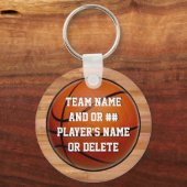 バスケットボールの安子供へい贈り物パーソナライズされた、 キーホルダー (正面)