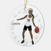 バスケットボールの少女 セラミックオーナメント (左)