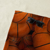 バスケットボールの少年の女の子のスポーツのパターンの束 ビーチタオル (インサイチュ)