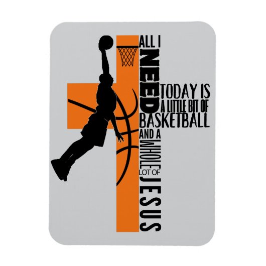 バスケットボールの少年は私がイエスを必要とするすべての子供の男性を年齢 マグネット (縦)