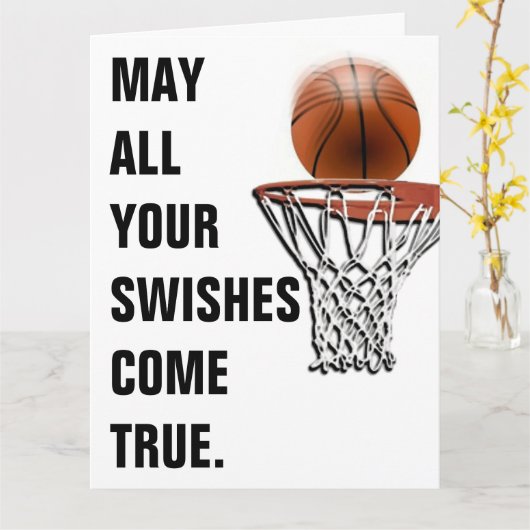 バスケットボールの幸運 カード (黄色い花)