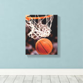 バスケットボールの得点 キャンバスプリント (インサイチュ (ウッドフロア))