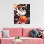 バスケットボールの得点 キャンバスプリント (インサイチュ (リビング))