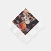 バスケットボールの得点 縁ありカクテルナプキン (角)