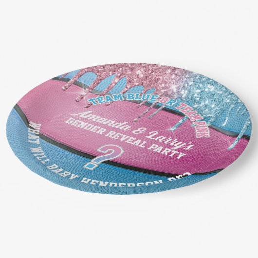 バスケットボールの性別の表示 ペーパープレート (アングル)