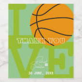 バスケットボールの恋人のためのラブバスケットボールの手紙 ワインラベル (シングルラベル)