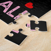 バスケットボールの恋人の女性ギフト愛する女の子 ジグソーパズル (側面)