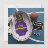 バスケットボールの愛する両親の妊娠発表 招待状 (正面)