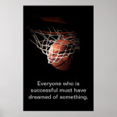 バスケットボールの成功の夢のインスピレーションやる気を起こさせる ポスター (正面)