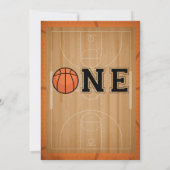 バスケットボールの最初の誕生日パーティー 招待状 (裏面)