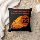 バスケットボールの枕のジャージーあなたの名前そして数 クッション (ブランケット)