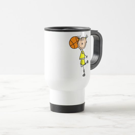 バスケットボールの棒の姿のマグ トラベルマグ (正面右)