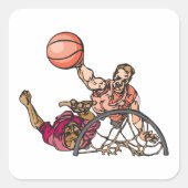 バスケットボールの正方形のステッカー1枚 スクエアシール (正面)