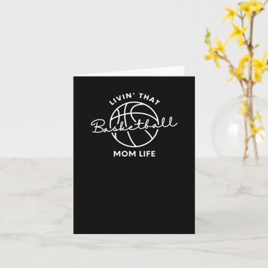 バスケットボールの母の人生を生きる カード (黄色い花)