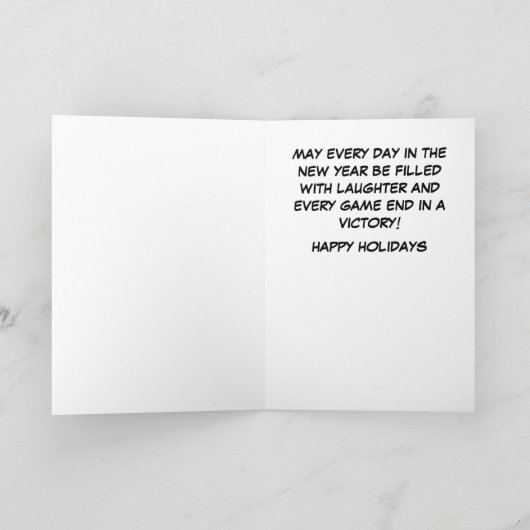 バスケットボールの漫画のクリスマス シーズンカード (内部)